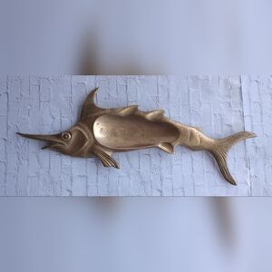 Brass Swordfish Ashtray Trinket Dish | Made in Taiwan
